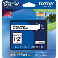 Brother TZe231 Laminated Tape for P-Touch Labelers (Black on White, 0.5