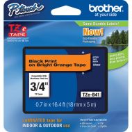 Brother TZeB41 Laminated Tape for P-Touch Labelers (Black on Fluorescent Orange, 0.75