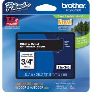Brother TZe345 Laminated Tape for P-Touch Labelers (White on Black, 0.75