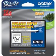 Brother TZeN201 Laminated Supernarrow Tape for P-Touch Labelers (9/64