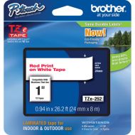 Brother TZe252 Laminated Tape for P-Touch Labelers (Red on White, 1