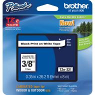 Brother TZe221 Laminated Tape for P-Touch Labelers (Black on White, 0.38