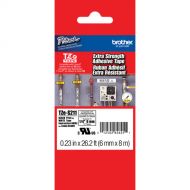 Brother TZeS211 Tape with ExtraStrength Adhesive for P-Touch Labelers (Black on White, 1/4