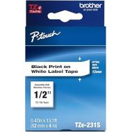 Brother Genuine P-Touch TZe-231S Economy Label Tape, Standard Laminated P-Touch Tape, Black on White, Perfect for Indoor or Outdoor Use, Water Resistant, (4M), Single-Pack