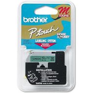 Brother Tape Cartridge 0.5IN Wide, Non-laminated Black On Green (M731)