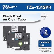 Brother Tape, Retail Packaging, 1/2 Inch, Black on Clear,2 Pack (TZe1312pk)