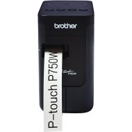 Brother PT-P750W Label Maker, Wireless/USB 2.0/NFC, P-Touch Label Printer, Portable, Up to 24mm Labels, Includes AC Adapter/24mm Black on White Tape Cassette