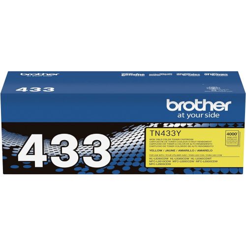 브라더 Brother Genuine High Yield Toner Cartridge, TN433Y, Replacement Yellow Toner, Page Yield Up To 4,000 Pages, Amazon Dash Replenishment Cartridge, TN433