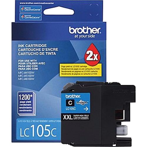 브라더 Brother Genuine LC105C Super High Yield XXL Cyan Ink Cartridges