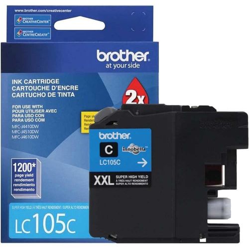 브라더 Brother Genuine LC105C Super High Yield XXL Cyan Ink Cartridges