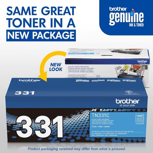 브라더 Brother TN-331C DCP-L8400 L8450 HL-L8250 L8350 MFC-L8600 L8650 L8850 Toner Cartridge (Cyan) in Retail Packaging.