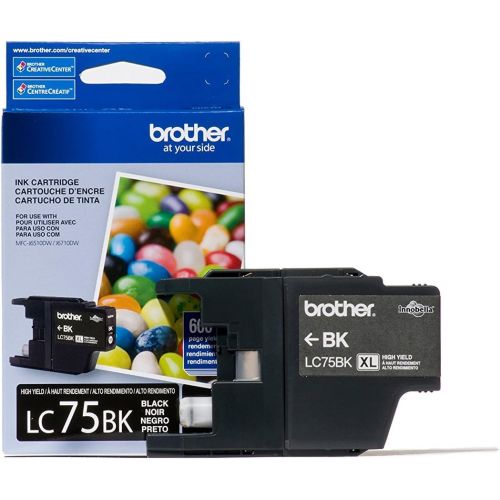 브라더 Brother Printer LC752PKS 2 Pack of LC-75BK Cartridges Ink - Retail Packaging