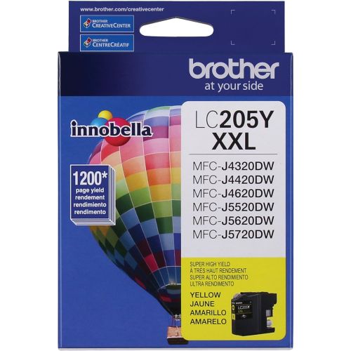 브라더 Brother Printer LC205Y Super High Yield Ink Cartridge, Yellow