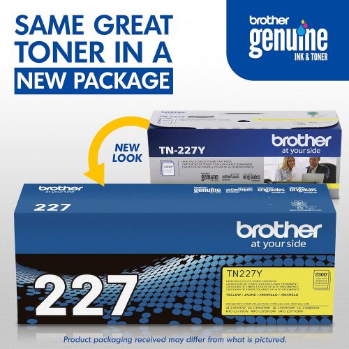 브라더 Brother Genuine TN227Y, High Yield Toner Cartridge, Replacement Yellow Toner, Page Yield Up to 2,300 Pages, TN227, Amazon Dash Replenishment Cartridge, 15.3 x 4.1 x 6.1 inches