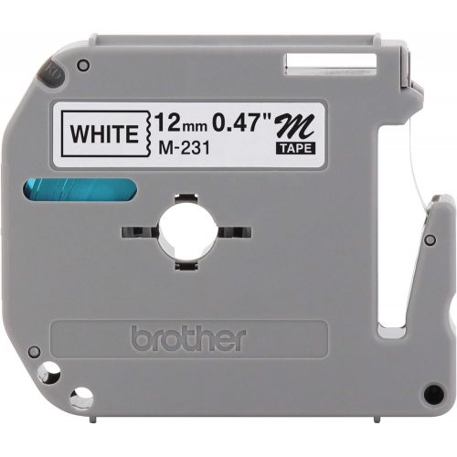 브라더 Brother Genuine P-touch M-231 Tape, 1/2 (0.47) Standard P-touch Tape, Black on White, for Indoor Use, Water Resistant, 26.2 Feet (8M), Single-Pack