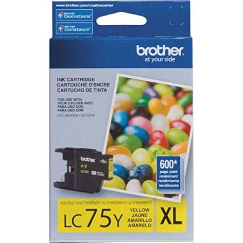 브라더 Brother Printer LC75Y High Yield (XL Series) Yellow Cartridge Ink