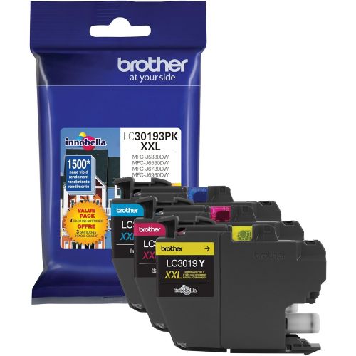 브라더 Brother Printer LC30193PK Super High Yield XXL 3 Pack Ink Cartridges- 1 Ea: Cyan/Magenta/Yellow Ink