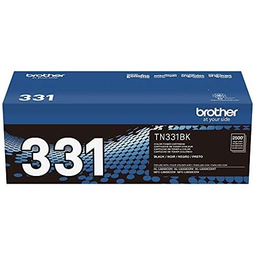 브라더 Brother Genuine Standard Yield Toner Cartridge, TN331BK, Replacement Black Toner, Page Yield Up To 2,500 Pages, Amazon Dash Replenishment Cartridge, TN331