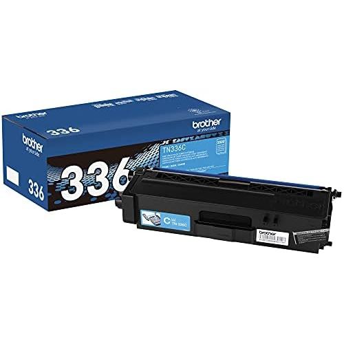 브라더 Brother Genuine High Yield Toner Cartridge, TN336C, Replacement Cyan Toner, Page Yield Up To 3,500 Pages, Amazon Dash Replenishment Cartridge, TN336