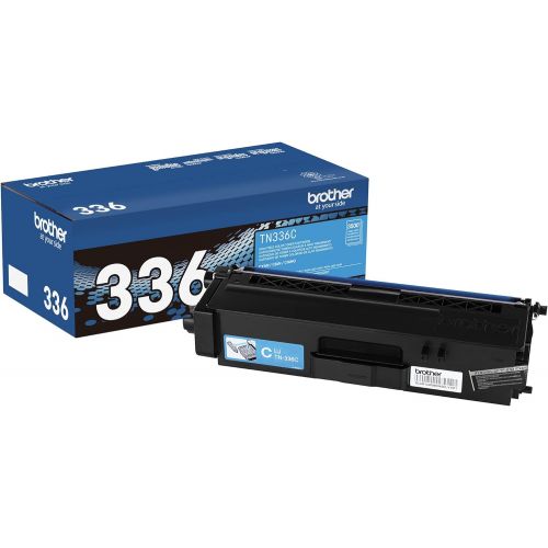 브라더 Brother Genuine High Yield Toner Cartridge, TN336C, Replacement Cyan Toner, Page Yield Up To 3,500 Pages, Amazon Dash Replenishment Cartridge, TN336