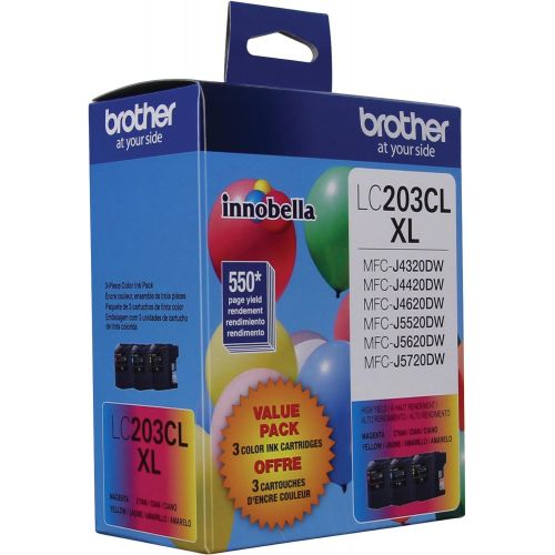 브라더 Brother Genuine High Yield Color Ink Cartridge, LC2033PKS, Replacement Color Ink Three Pack, Includes 1 Cartridge Each of Cyan, Magenta & Yellow, Page Yield Up To 550 Pages, Amazon