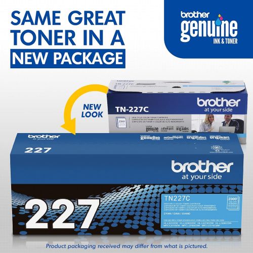 브라더 Brother Genuine TN227C, High Yield Toner Cartridge, Replacement Cyan Toner, Page Yield Up to 2,300 Pages, TN227, Amazon Dash Replenishment Cartridge