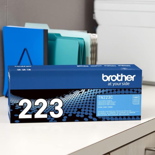 브라더 Brother Genuine TN223C, Standard Yield Toner Cartridge, Replacement Cyan Toner, Page Yield Up to 1,300 Pages, TN223, Amazon Dash Replenishment Cartridge