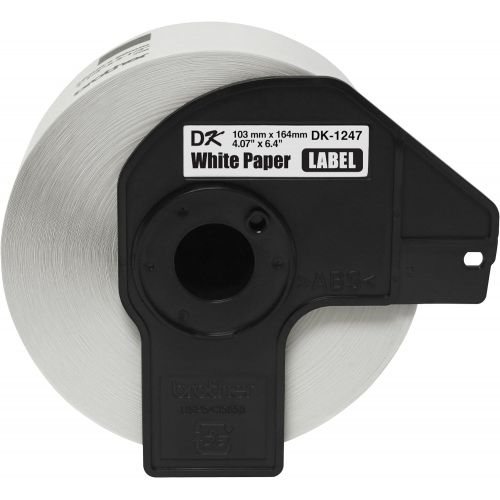 브라더 Brother Genuine DK-1247 Die-Cut Large Shipping White Paper Labels for Brother QL Label Printers  180 Labels per Roll 4.07” x 6.4” (103mm x 164 mm)