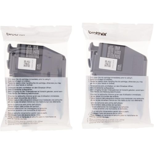 브라더 Brother Genuine LC30132PKS 2-Pack High Yield Black Ink Cartridges, Page Yield Up to 400 Pages/Cartridge, LC3013