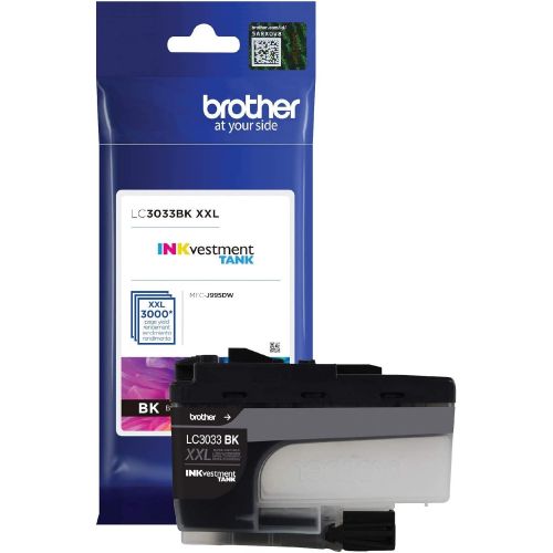 브라더 Brother Genuine LC3033BK, Single Pack Super High-Yield Black INKvestment Tank Ink Cartridge, Page Yield Upto 3,000 Pages, LC3033, Amazon Dash Replenishment Cartridge