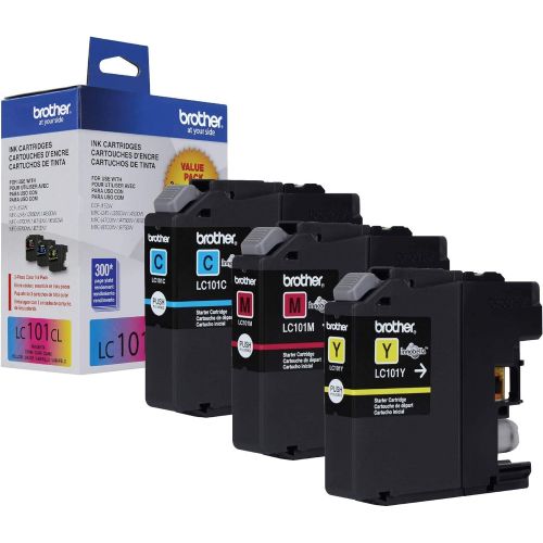 브라더 Brother Genuine Standard Yield Color Ink Cartridges, LC1013PKS, Replacement Color Ink Three Pack, Includes 1 Cartridge Each of Cyan, Magenta & Yellow, Page Yield Up to 300 Pages/Ca