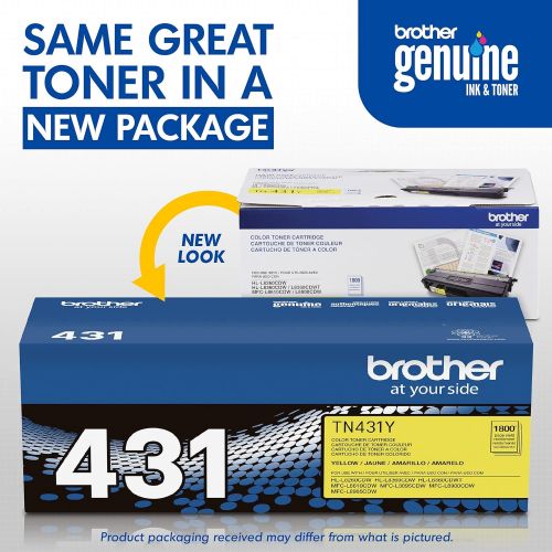 브라더 Brother Printer TN431Y Standard Yield Toner-Retail Packaging , Yellow