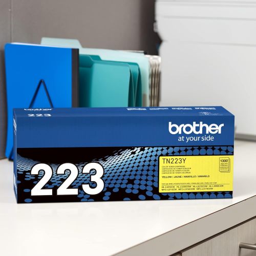 브라더 Brother Genuine TN223Y, Standard Yield Toner Cartridge, Replacement Yellow Toner, Page Yield Up to 1,300 Pages, TN223, Amazon Dash Replenishment Cartridge