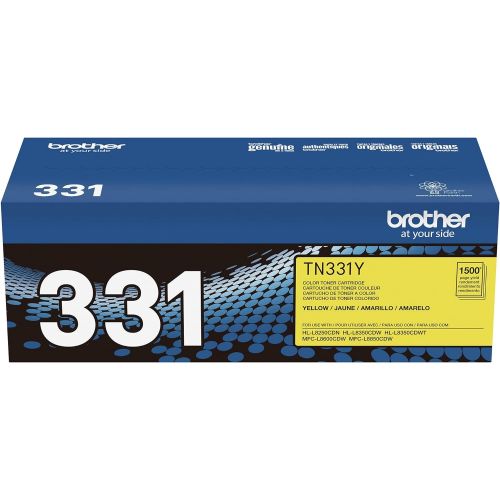 브라더 Brother Genuine Standard Yield Toner Cartridge, TN331Y, Replacement Yellow Toner, Page Yield Up To 1,500 Pages, Amazon Dash Replenishment Cartridge, TN331