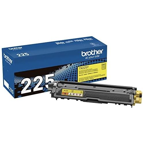 브라더 Brother Genuine High Yield Toner Cartridge, TN225Y, Replacement Yellow Toner, Page Yield Up To 2,200 Pages, Amazon Dash Replenishment Cartridge, TN225