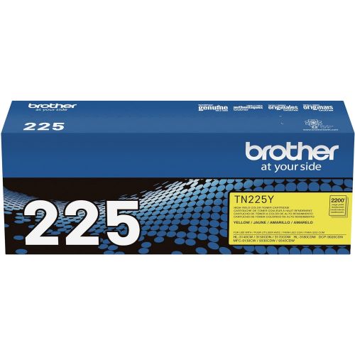 브라더 Brother Genuine High Yield Toner Cartridge, TN225Y, Replacement Yellow Toner, Page Yield Up To 2,200 Pages, Amazon Dash Replenishment Cartridge, TN225