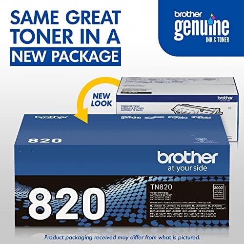 브라더 Brother Genuine Toner Cartridge, TN820, Replacement Black Toner, Page Yield Up To 3,000 Pages, Amazon Dash Replenishment Cartridge