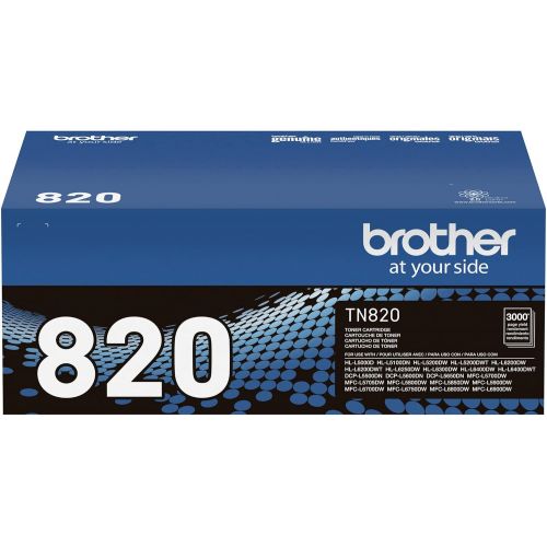 브라더 Brother Genuine Toner Cartridge, TN820, Replacement Black Toner, Page Yield Up To 3,000 Pages, Amazon Dash Replenishment Cartridge
