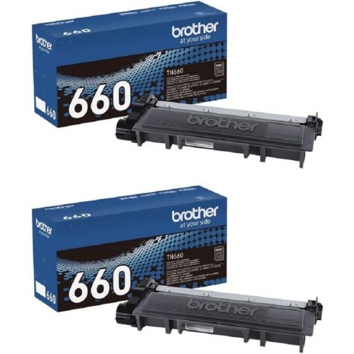 브라더 Brother Genuine TN660 2-Pack High Yield Black Toner Cartridge with approximately 2,600 page yield/cartridge