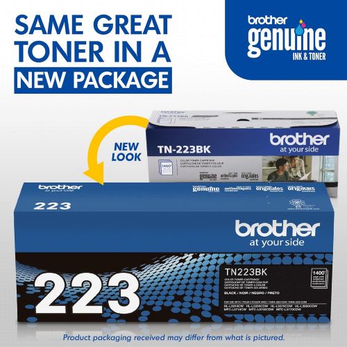 브라더 Brother Genuine TN223BK, Standard Yield Toner Cartridge, Replacement Black Toner, Page Yield Up to 1,400 Pages, TN223, Amazon Dash Replenishment Cartridge
