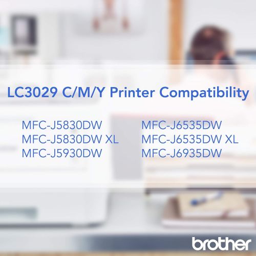 브라더 Brother LC3029 Color C/M/Y Ink Cartridges (LC30293PKS), Super High Yield, 3/Pack