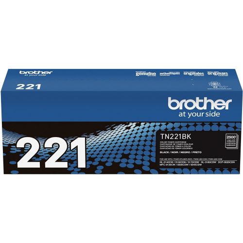 브라더 Brother Genuine Standard Yield Toner Cartridge, TN221BK, Replacement Black Toner, Page Yield Upto 2,500 Pages, Amazon Dash Replenishment Cartridge, TN221