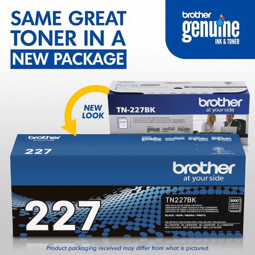 브라더 Brother Genuine TN227, TN227BK, High Yield Toner Cartridge, Replacement Black Toner, Page Yield Up to 3,000 Pages, TN227BK, Amazon Dash Available