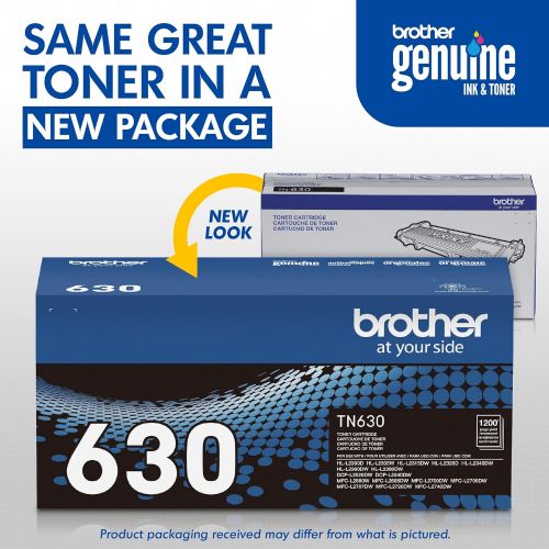 브라더 Brother Genuine Standard Yield Toner Cartridge, TN630, Replacement Black Toner, Page Yield Up To 1,200 Pages, Amazon Dash Replenishment Cartridge