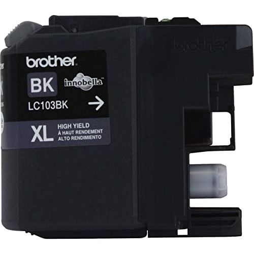 브라더 Brother Genuine High Yield Black Ink Cartridge, LC103BK, Replacement Black Ink, Page Yield Up To 600 Pages, Amazon Dash Replenishment Cartridge, LC103