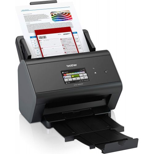 브라더 Brother ImageCenter ADS-2800W Wireless Document Scanner, Multi-Page Scanning, Color Touchscreen, Integrated Image Optimization, High-Precision Scanning, Continuous Scan Mode, Black