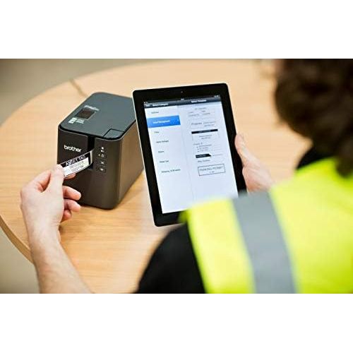 브라더 [아마존베스트]Brother P-Touch PT-P950NW Industrial Network Laminate Label Printer, Up to 36 mm Labels, Standard USB 2.0 and Serial, Ethernet, Built-in Wi-Fi, Optional Bluetooth