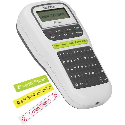 브라더 [아마존베스트]Brother P-touch, PTH110, Easy Portable Label Maker, Lightweight, Qwerty Keyboard, One-Touch Keys, White
