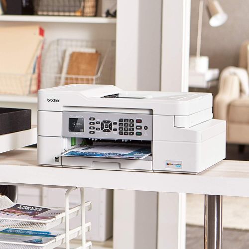 브라더 Brother MFC-J805DW INKvestmentTank Color Inkjet All-in-One Printer with Mobile Device and Duplex Printing with Up To 1-Year of Ink In-box, White, One Size, Amazon Dash Replenishmen