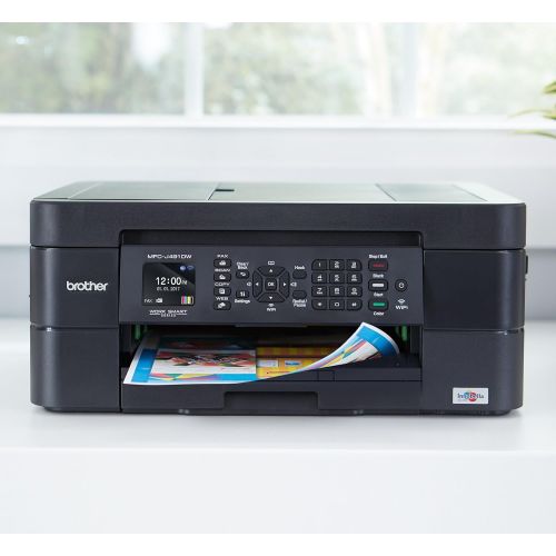 브라더 Brother Wireless All-in-One Inkjet Printer, MFC-J491DW, Multi-function Color Printer, Duplex Printing, Mobile Printing,Amazon Dash Replenishment Enabled, Black, 8.5 (MFCJ491DW)